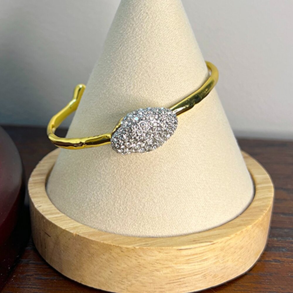 Alexis Bittar Solanas’s Gold & Crystal Cuff Bracelet